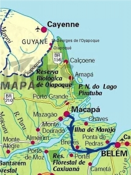 carte traversée embouchure amazone